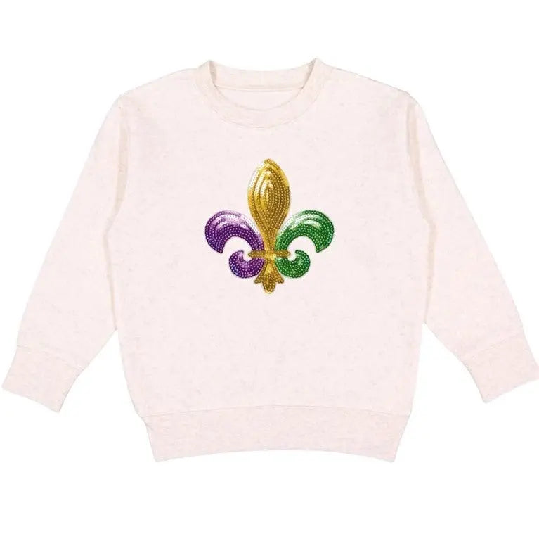 Mardi Gras Fleur De Lis Kids Sweatshirt - The Tiny Details