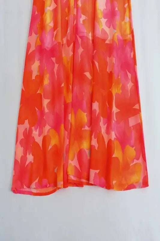 Floral Print Deep V-Neck Dress - The Tiny Details