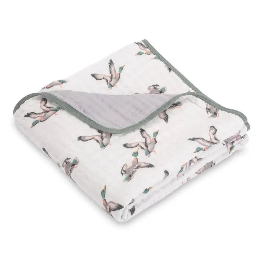 Flying Mallard Muslin Quilt Blanket