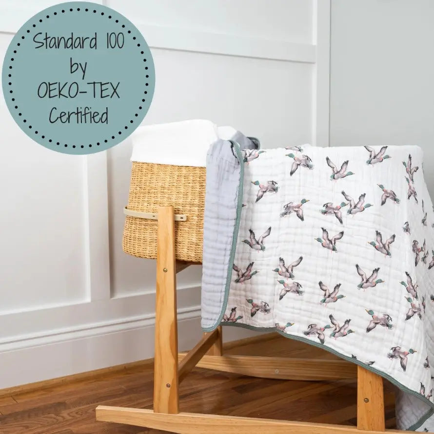 Flying Mallard Muslin Quilt Blanket