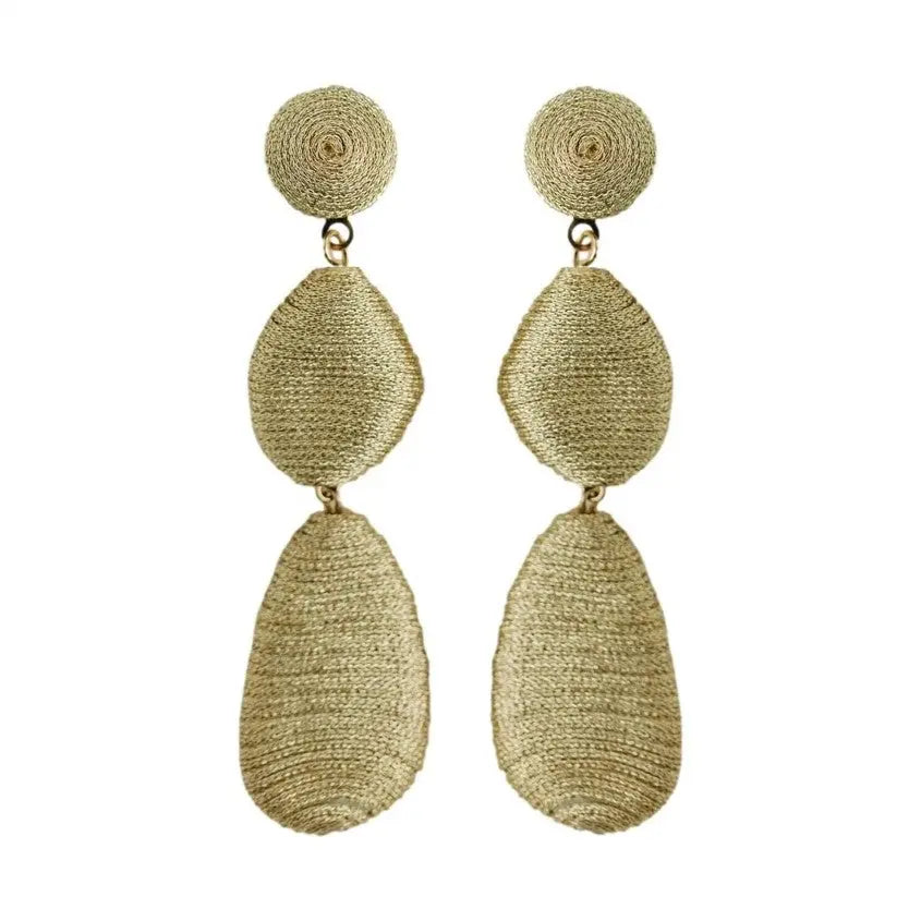 The Tiny Details Gold Lido Statement Drop Earrings