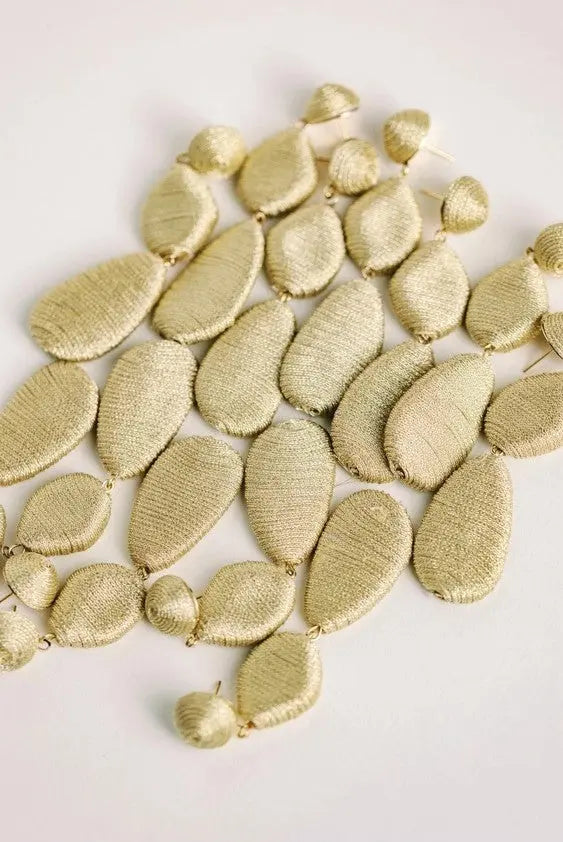 The Tiny Details Gold Lido Statement Drop Earrings