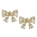 The Tiny Details Gold Maxi Sparkler Statement Bow Stud Earrings