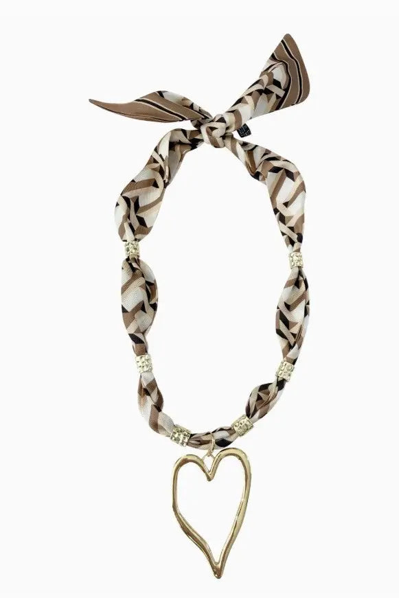 Josie Geo Satin Scarf Charm Necklace - The Tiny Details