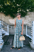 The Tiny Details Leaf Printed Cut-Out Long Dress