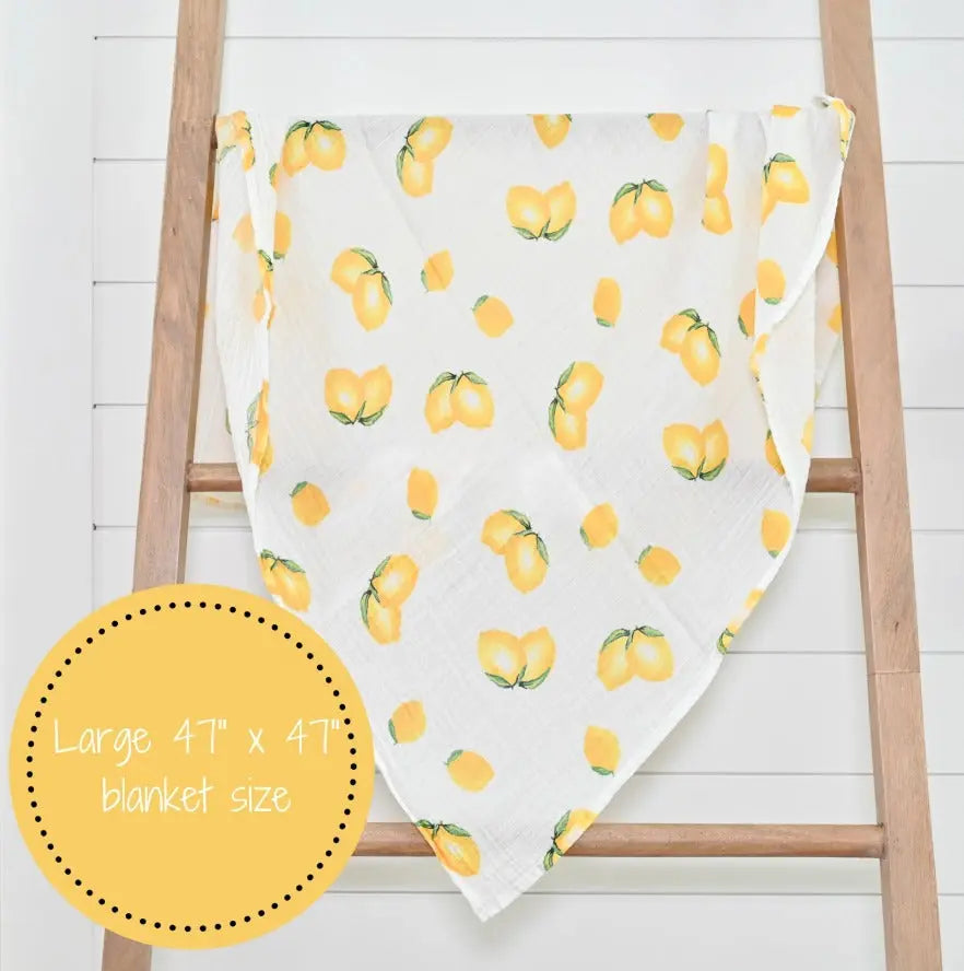Lemons Soft Baby Muslin Swaddle Blanket