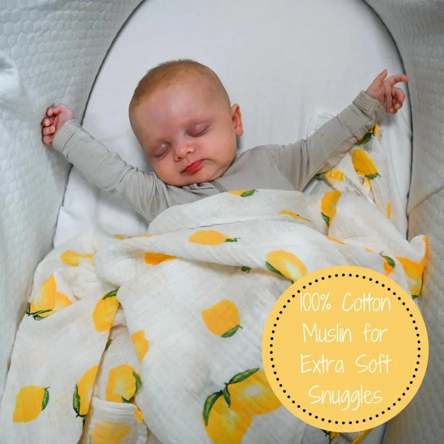 Lemons Soft Baby Muslin Swaddle Blanket