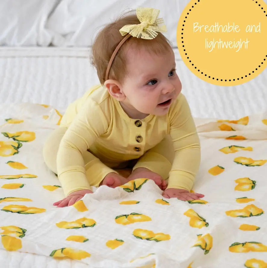 Lemons Soft Baby Muslin Swaddle Blanket