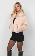 The Tiny Details Libby Faux Fur Zip Up Jacket