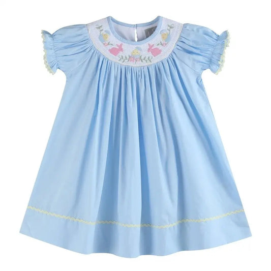 Light Blue Easter Smocked Bishop Dress - Shop Tiny Details