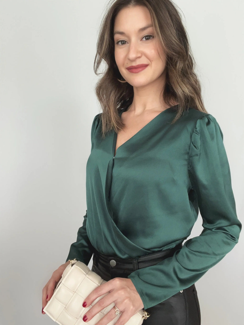 The Tiny Details Long Sleeve Satin Bodysuit