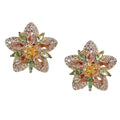 The Tiny Details Lotus Bloom Crystal Statement Stud Earrings