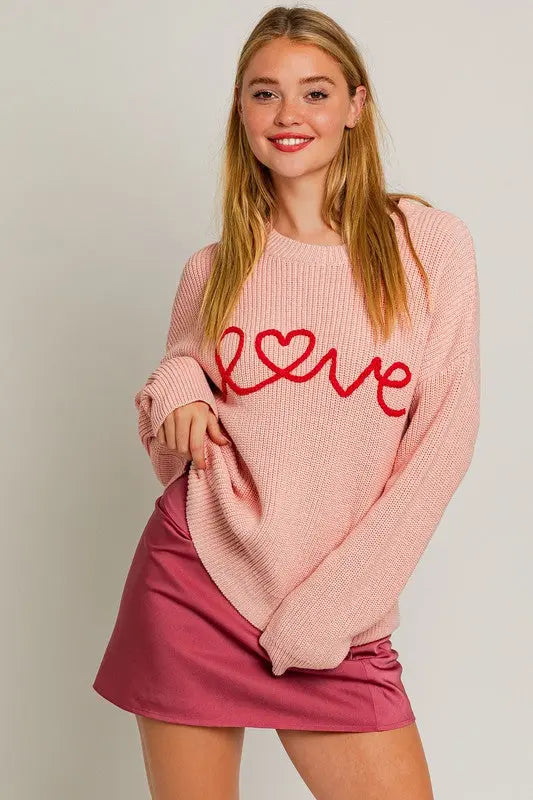 Love Pink Knit Sweater - Shop Tiny Details