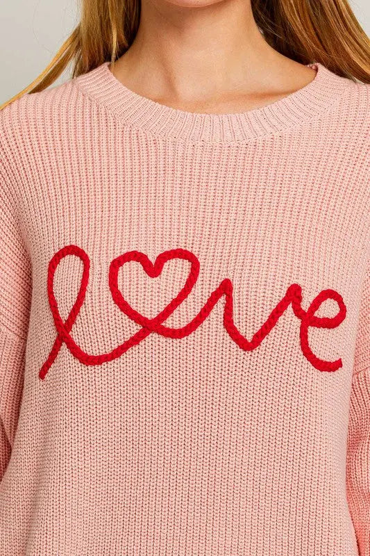 Love Pink Knit Sweater - Shop Tiny Details