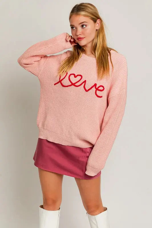 Love Pink Knit Sweater - Shop Tiny Details