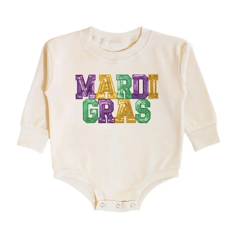 Mardi Gras Patch Long Sleeve Romper - The Tiny Details