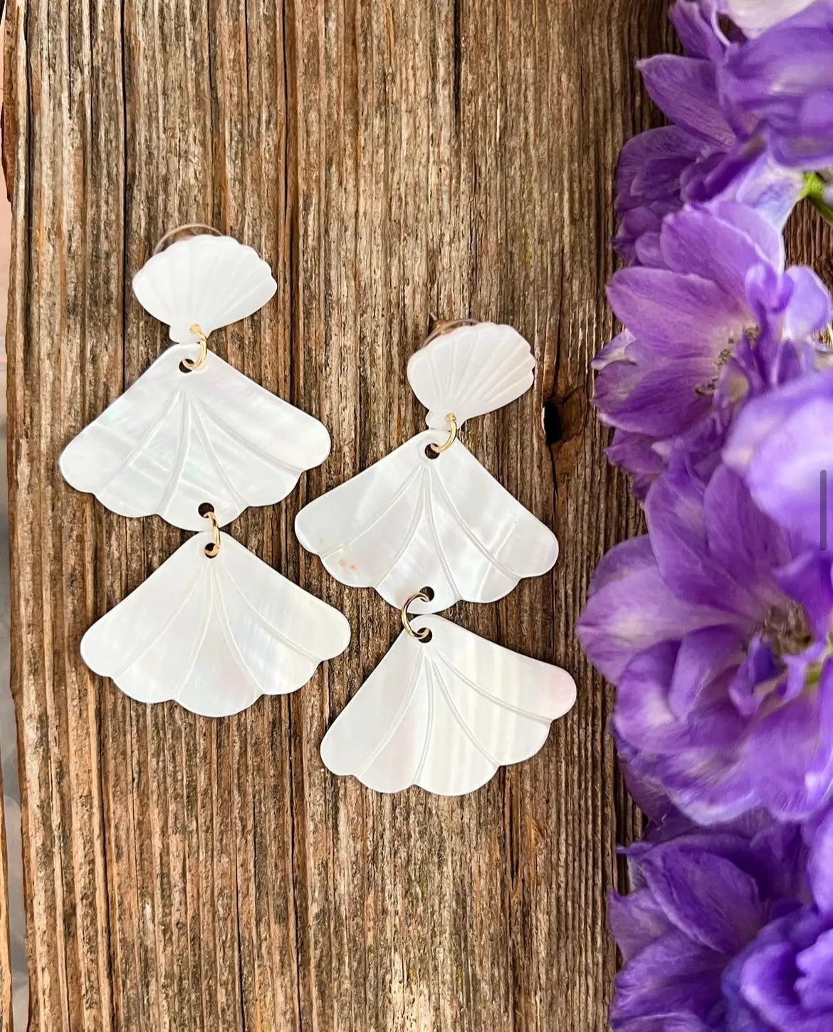 Mermaid Shell Statement Drop Earrings - The Tiny Details