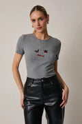 Merry Christmas Beaded Rib Tee - The Tiny Details