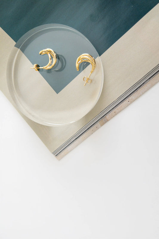 The Tiny Details Mini Three Layered Pave Hoop Earrings