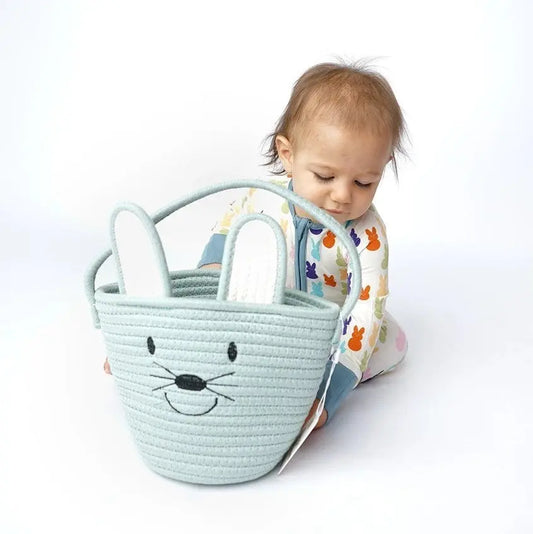 Blue Bunny Rope Easter Basket - Shop Tiny Details