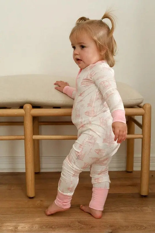NOLA Pink Toile Bamboo Sleeper - The Tiny Details