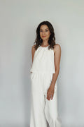 The Tiny Details Off White Wide-Leg Sleeveless Jumpsuit