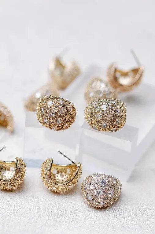 The Tiny Details Pave Crystal Gumdrop Earrings