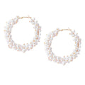 The Tiny Details Pearl Cluster Statement Hoop Earrings