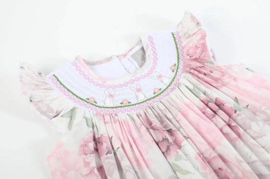 Peony Bunny Smocked Bishop Dress - The Tiny Details