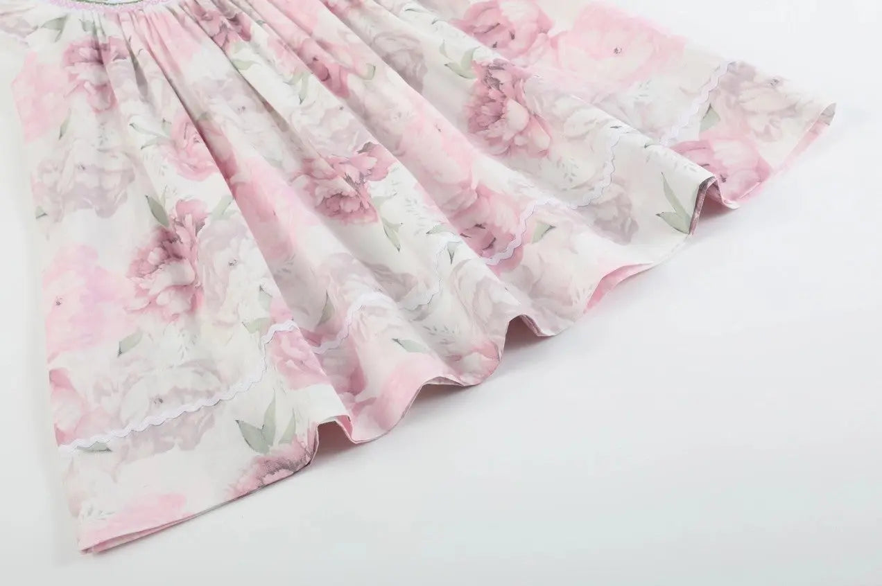 Peony Bunny Smocked Bishop Dress - The Tiny Details
