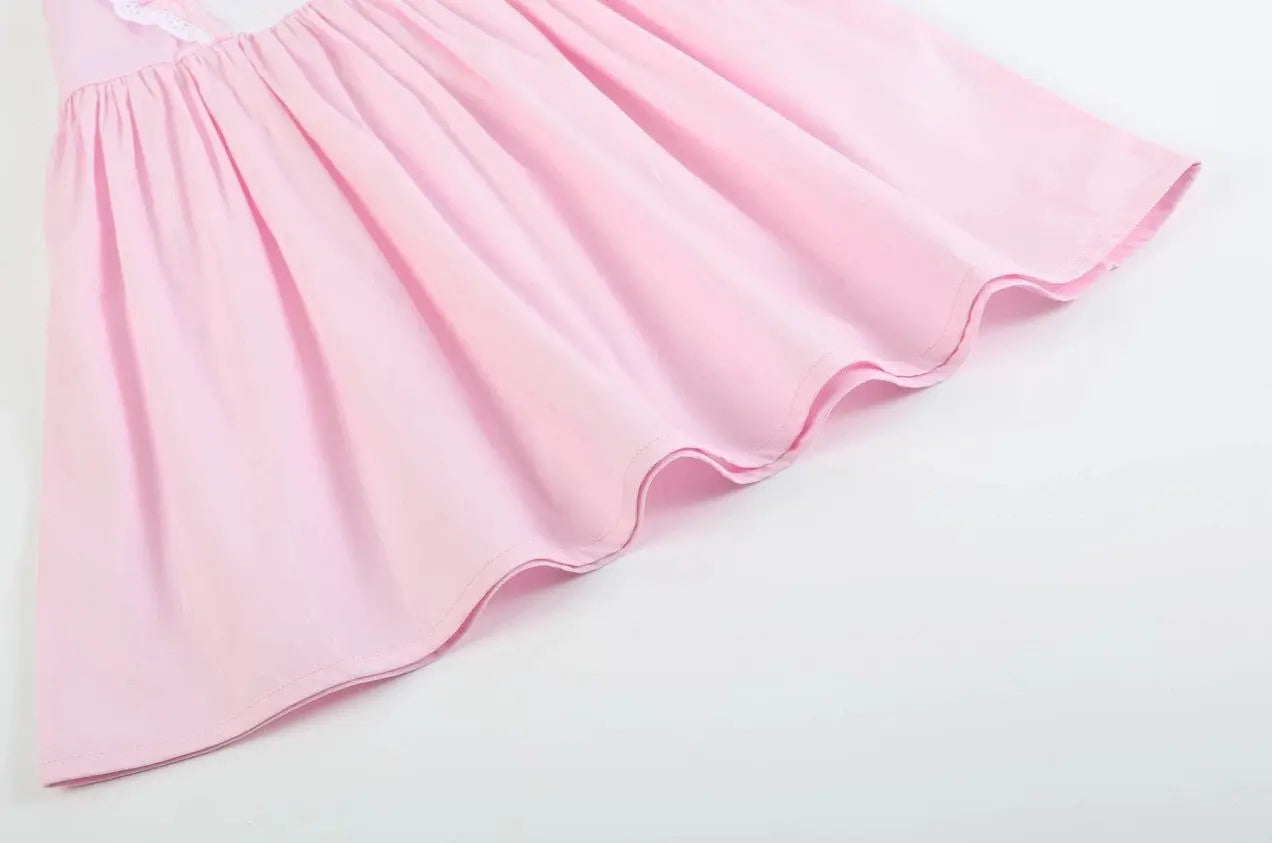 Pink Bunny Ruffle Shoulder Dress - The Tiny Details