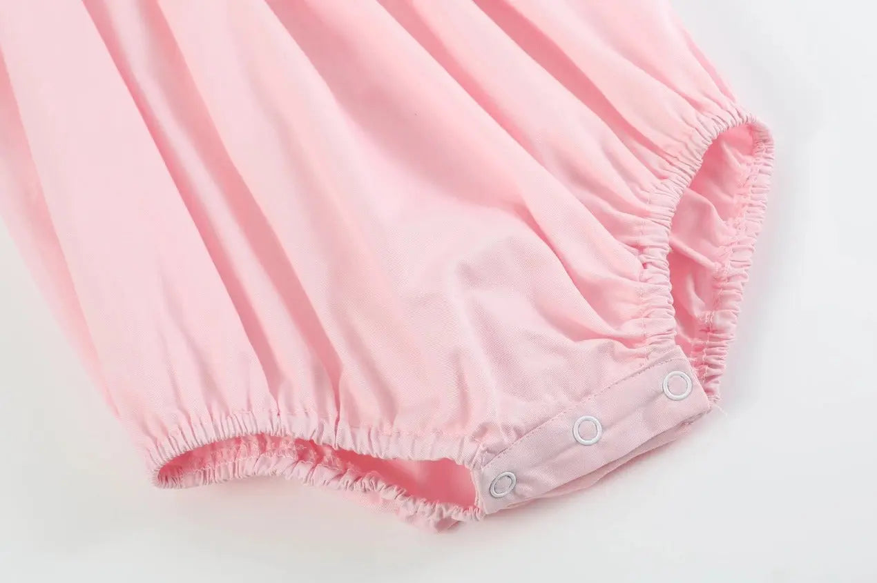 Pink Easter Bunny Smocked Flutter Romper - The Tiny Details