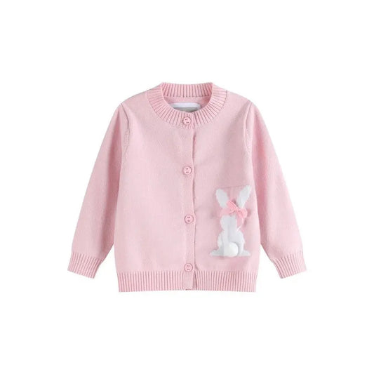 Pink Knit Easter Bunny Cardigan - The Tiny Details