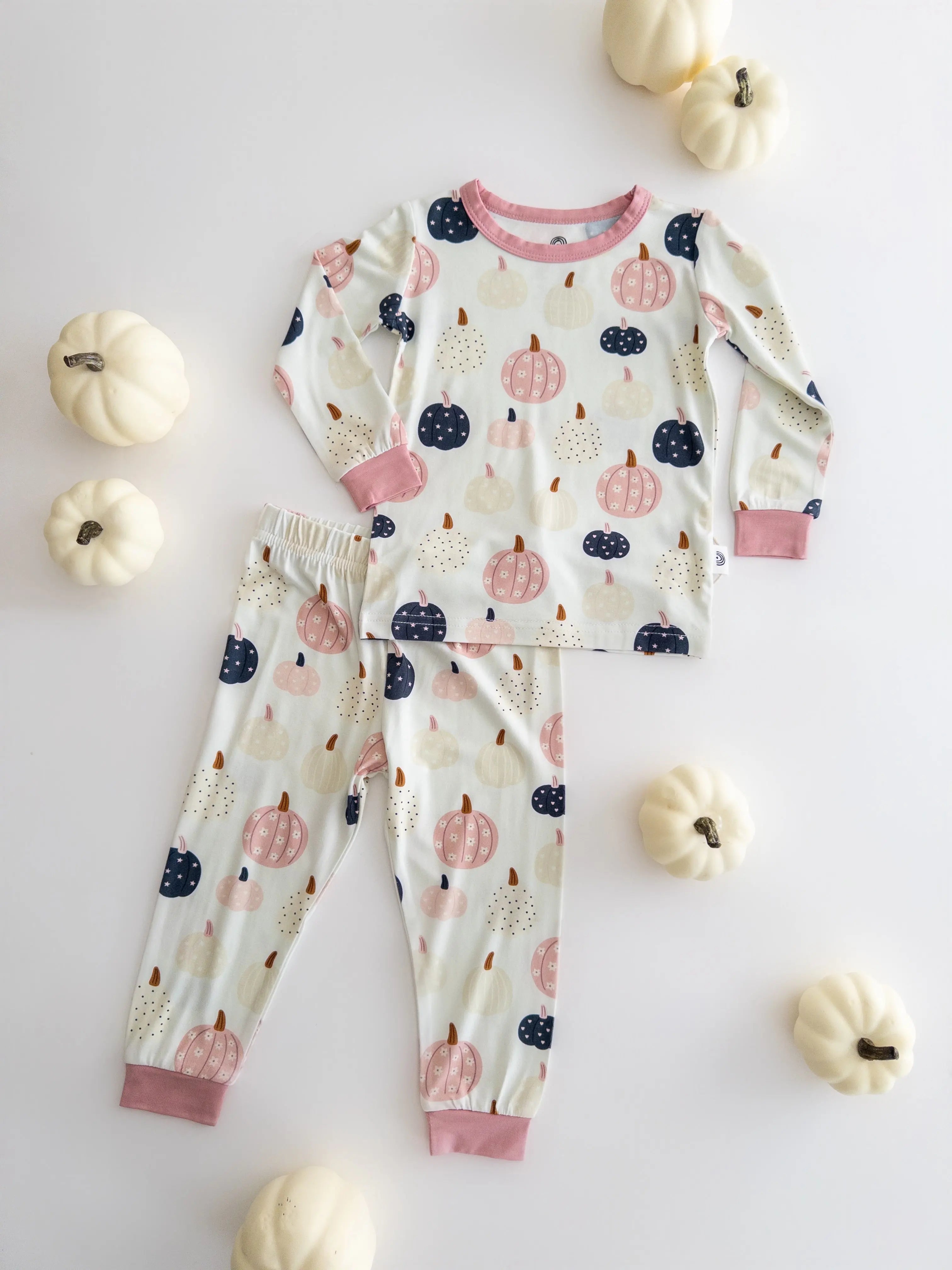 The Tiny Details Pretty 'n Pumpkin 2pc Bamboo Pajamas