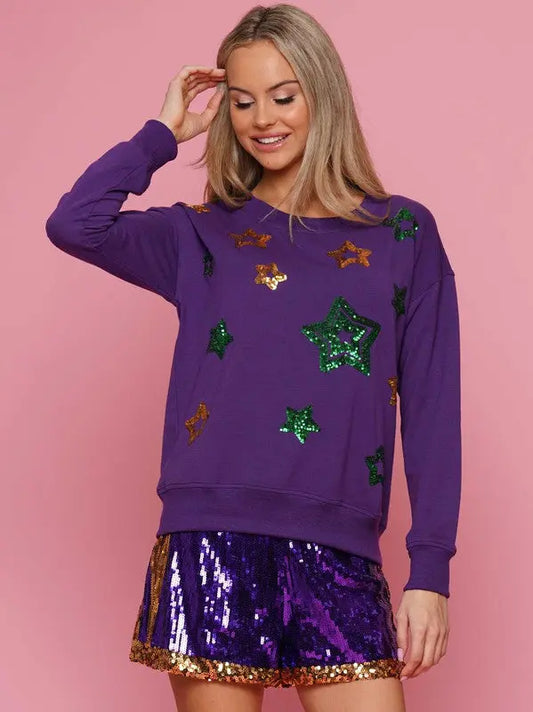 Purple Sequin Star Top - Shop Tiny Details