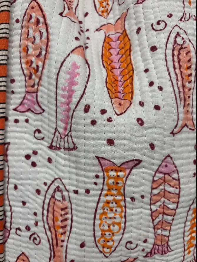 Quilted Fish Tote Bag