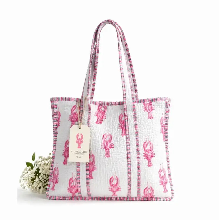 Quilted Lobster Tote Bag