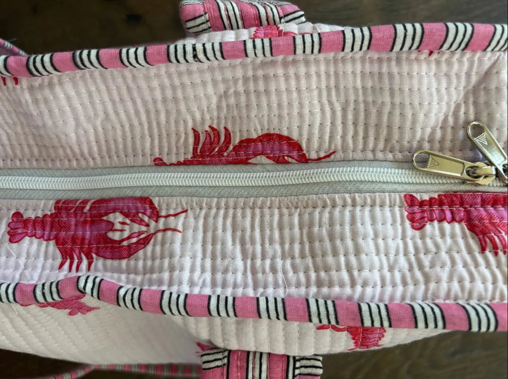 Quilted Lobster Tote Bag