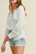 The Tiny Details Relaxed White Long Sleeve Button Shirt