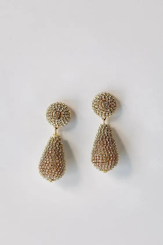 Rhinestone Wrapped Lido Holiday Statement Earrings - Shop Tiny Details
