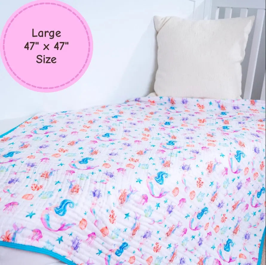 Sea You Soon Muslin Quilt Blanket