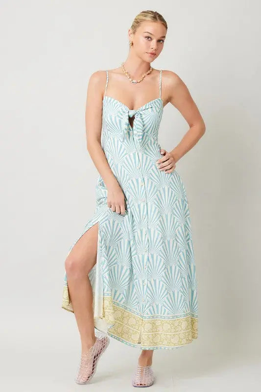 Shore Border Print Midi Dress - The Tiny Details