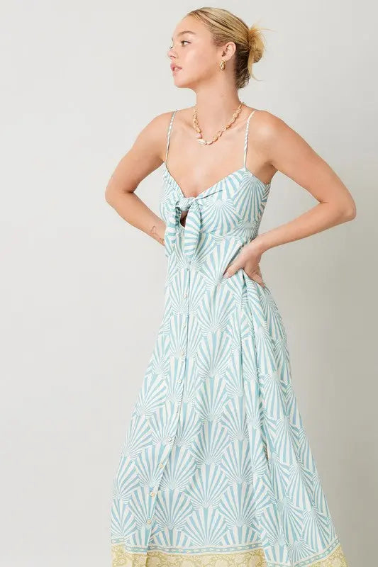Shore Border Print Midi Dress - The Tiny Details