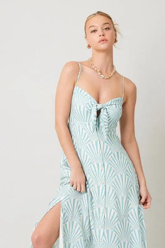 Shore Border Print Midi Dress - The Tiny Details