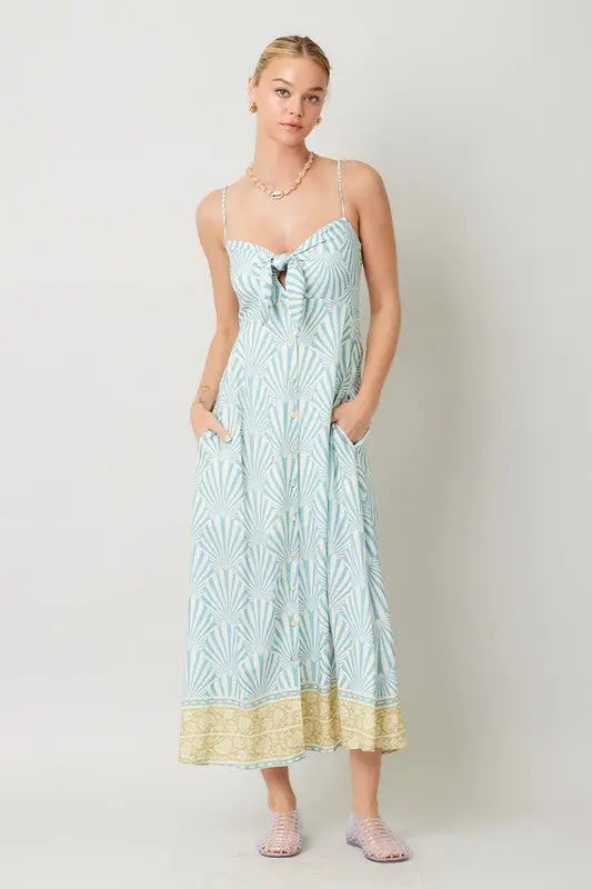 Shore Border Print Midi Dress - The Tiny Details