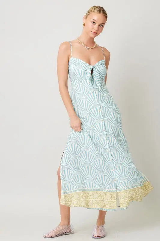 Shore Border Print Midi Dress - The Tiny Details