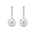 Small Diamond Pearl Drop Earrings - Shop Tiny Details
