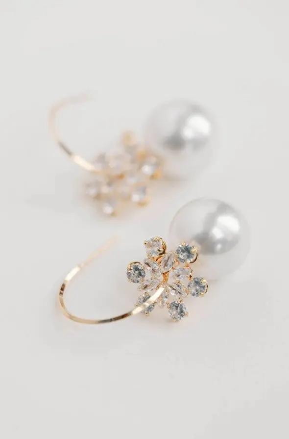 Snowflake Sparkle Statement Hoop Earring - The Tiny Details