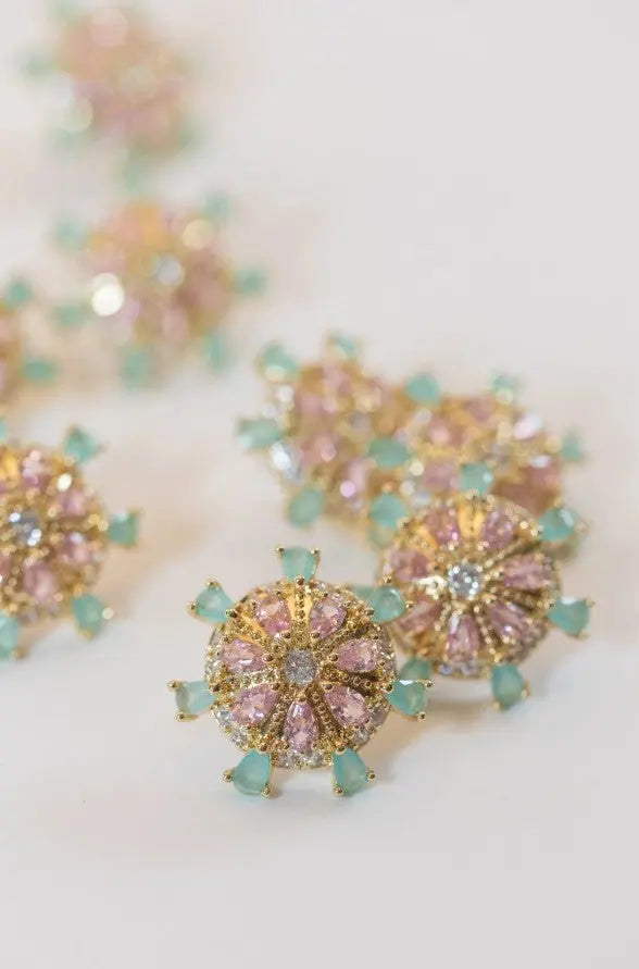 The Tiny Details Sparkling Sand Dollar Stud Earrings