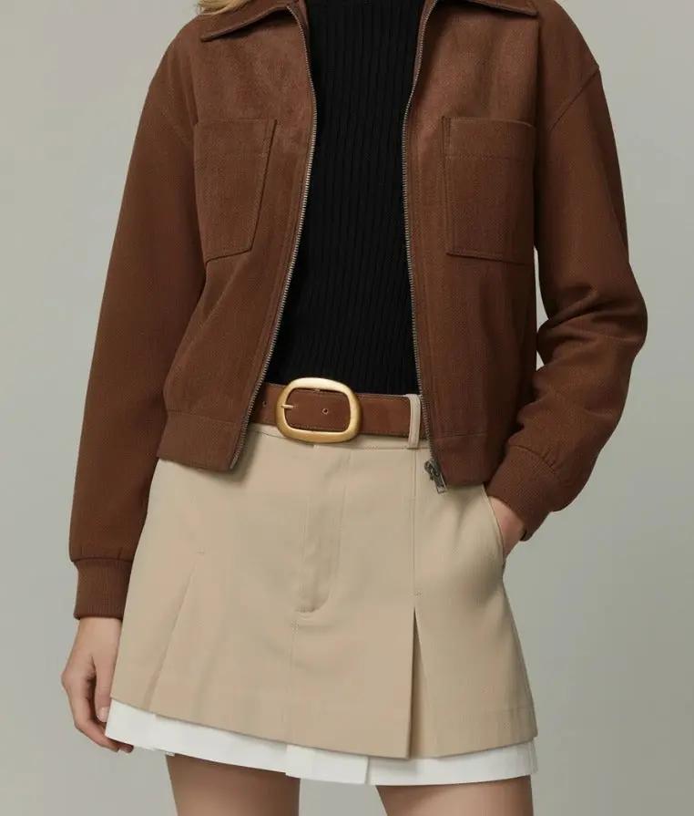 Suede Belt with Organic Shape Buckle - The Tiny Details